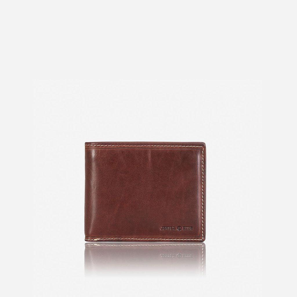 Jekyll and Hide Oxford Medium Billfold Wallet With Coin - Coffee