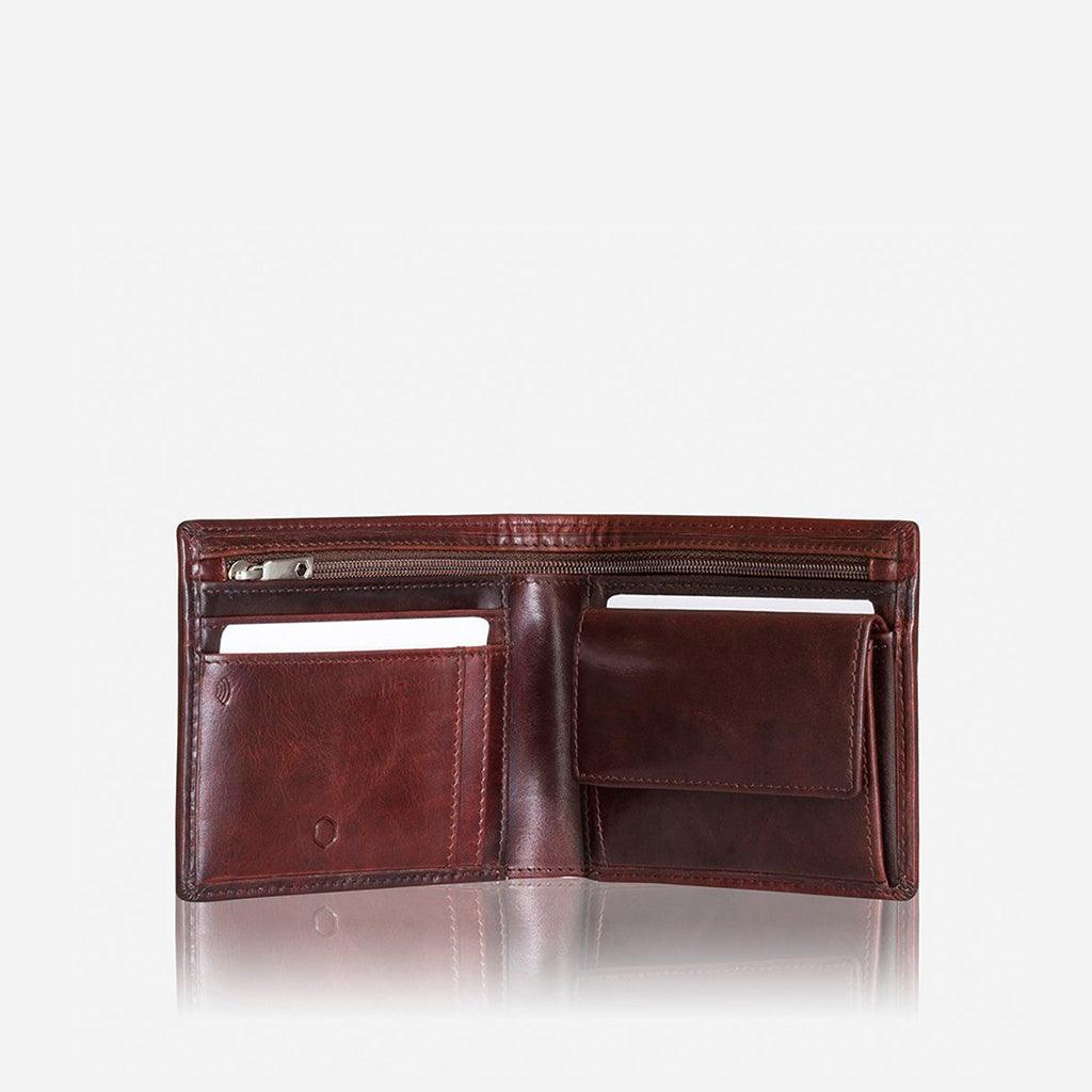 Jekyll and Hide Oxford Medium Billfold Wallet With Coin - Coffee