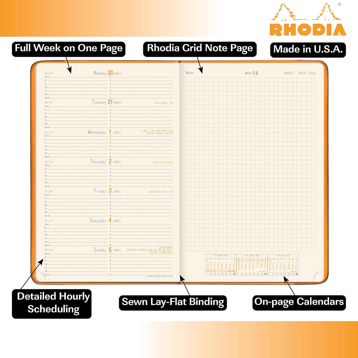 Rhodia 2027 Weekly Notebook Diary A5