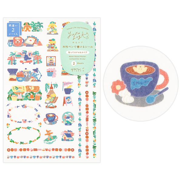 Midori Yuru Log Planner Sticker Sheets - 2 Sheets