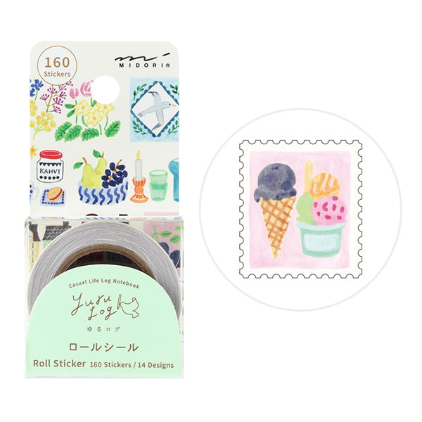 Midori Yuru Log Roll Sticker