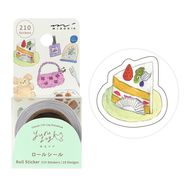 Midori Yuru Log Roll Sticker
