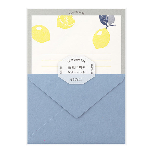 Midori Letterpress Letter Set - Lemon