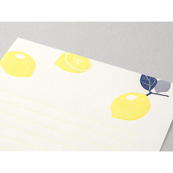 Midori Letterpress Letter Set - Lemon