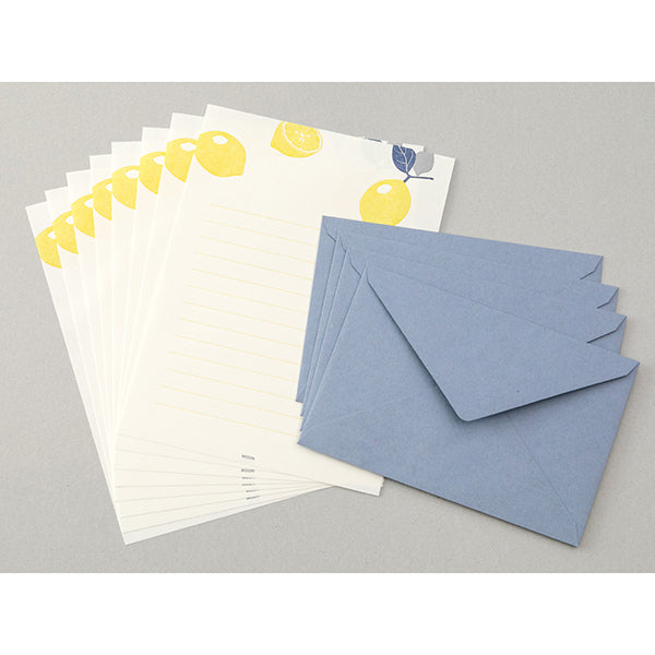 Midori Letterpress Letter Set - Lemon