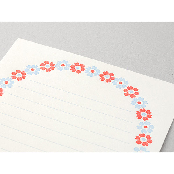 Midori Letterpress Letter Set - Flower Frame