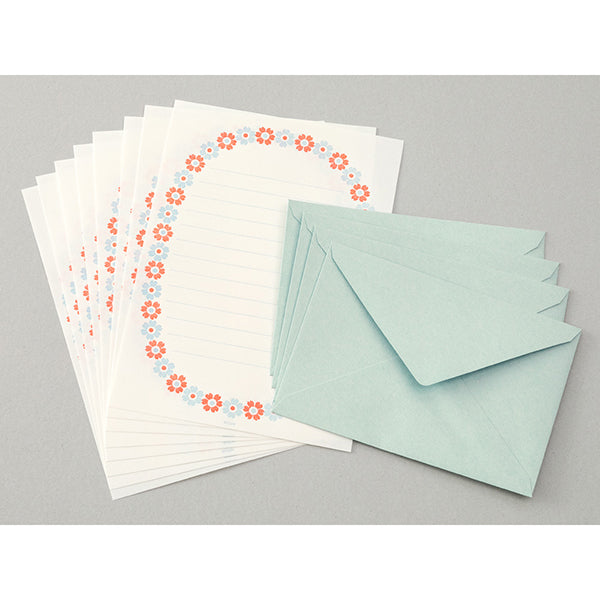 Midori Letterpress Letter Set - Flower Frame
