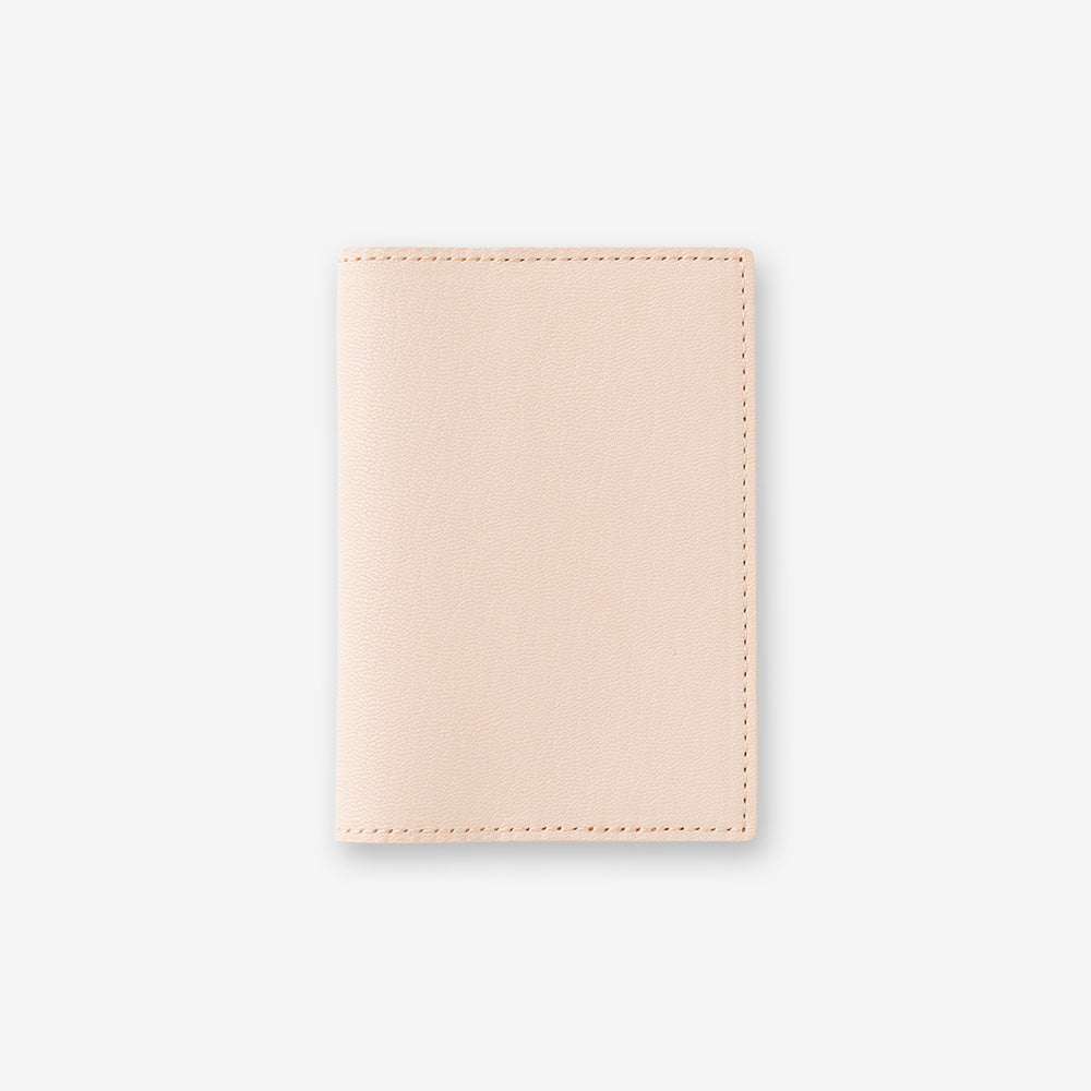 The tiny Goat Leather cover in the early pale pink stage