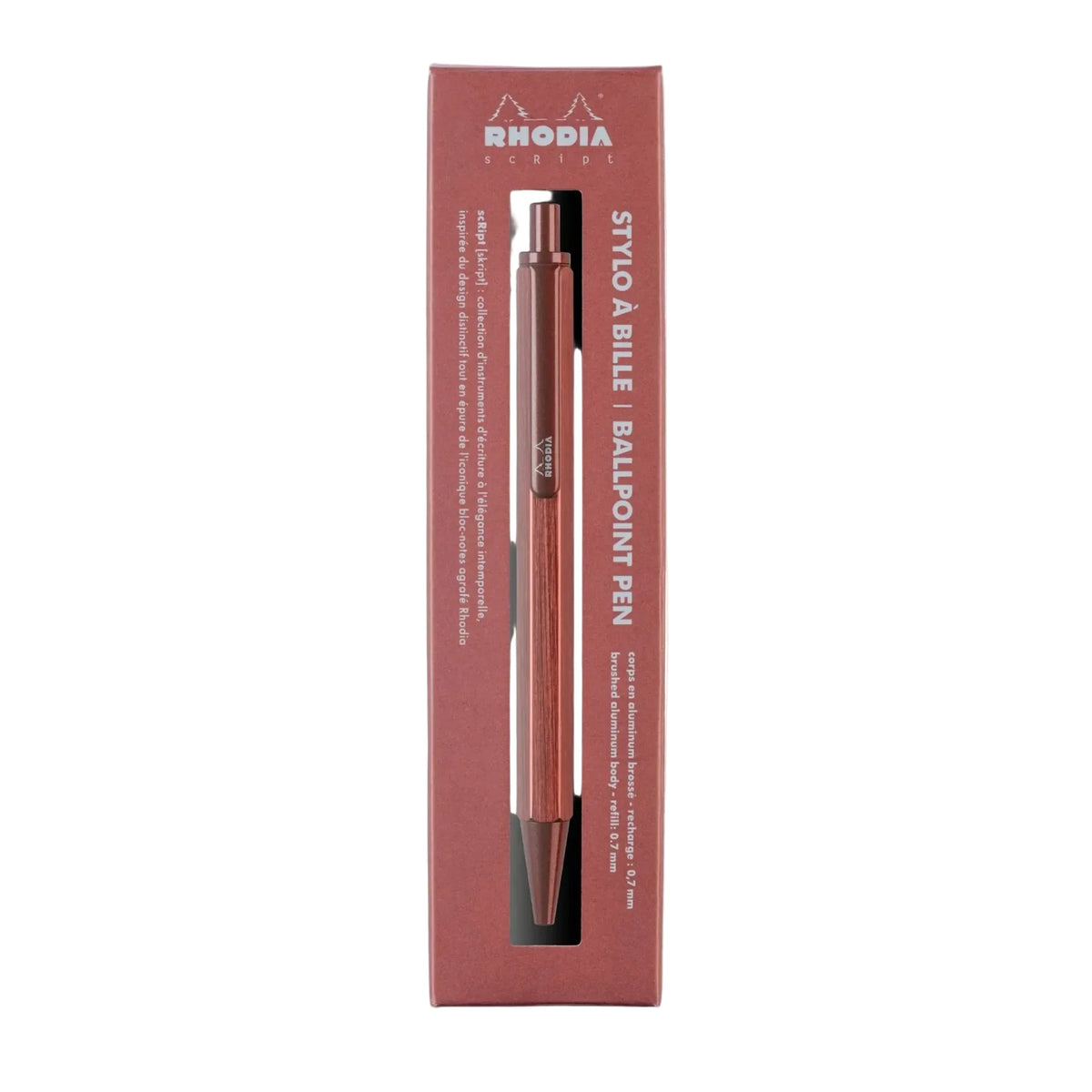 Rhodia ballpoint pen in packaging on a white background