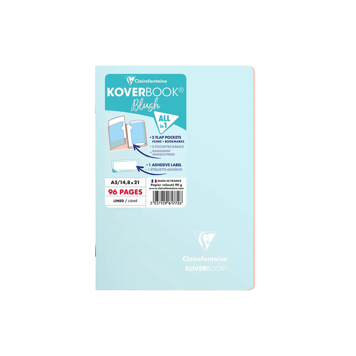Clairfontaine Koverbook Blush Stapled Lined Notebook A5