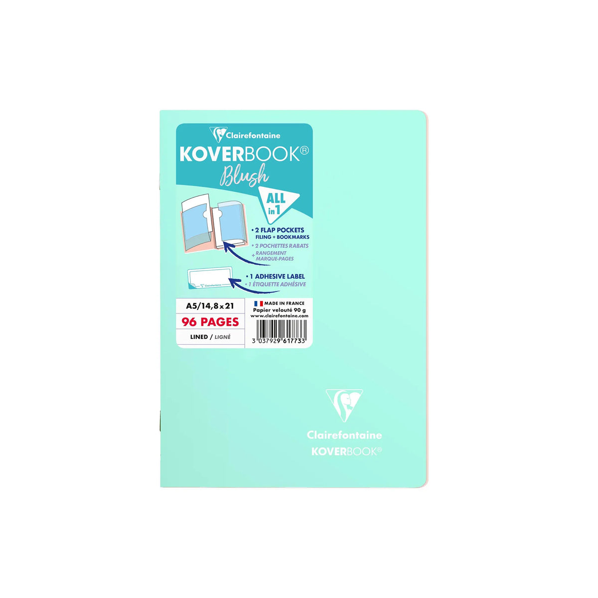 Clairfontaine Koverbook Blush Stapled Lined Notebook A5