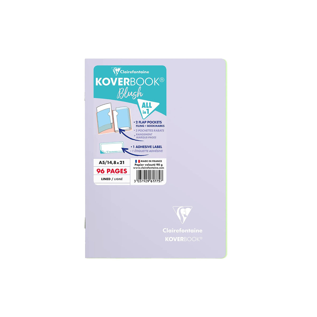Clairfontaine Koverbook Blush Stapled Lined Notebook A5