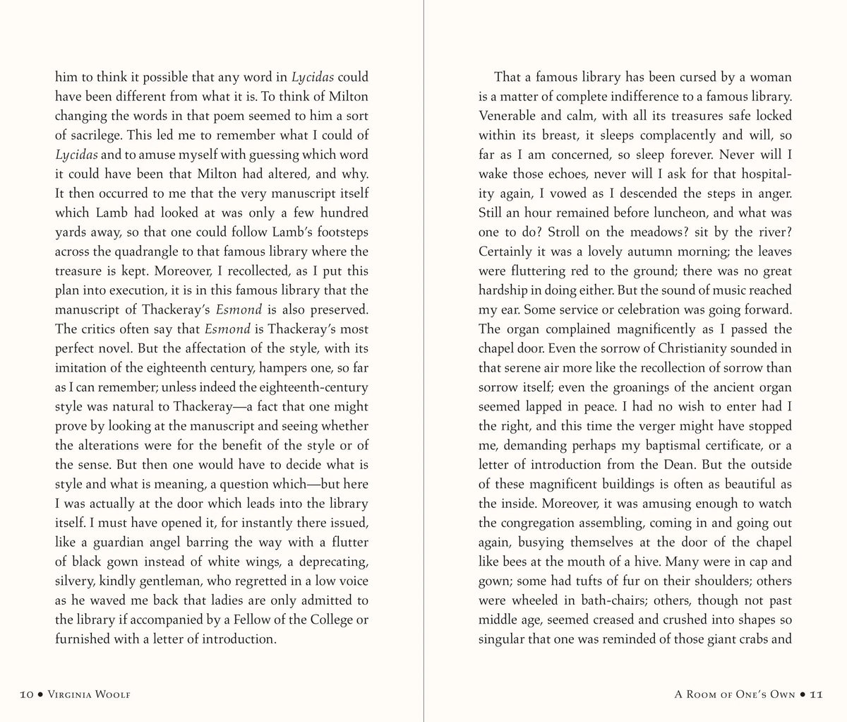 A Room of One's Own by Virginia Woolf