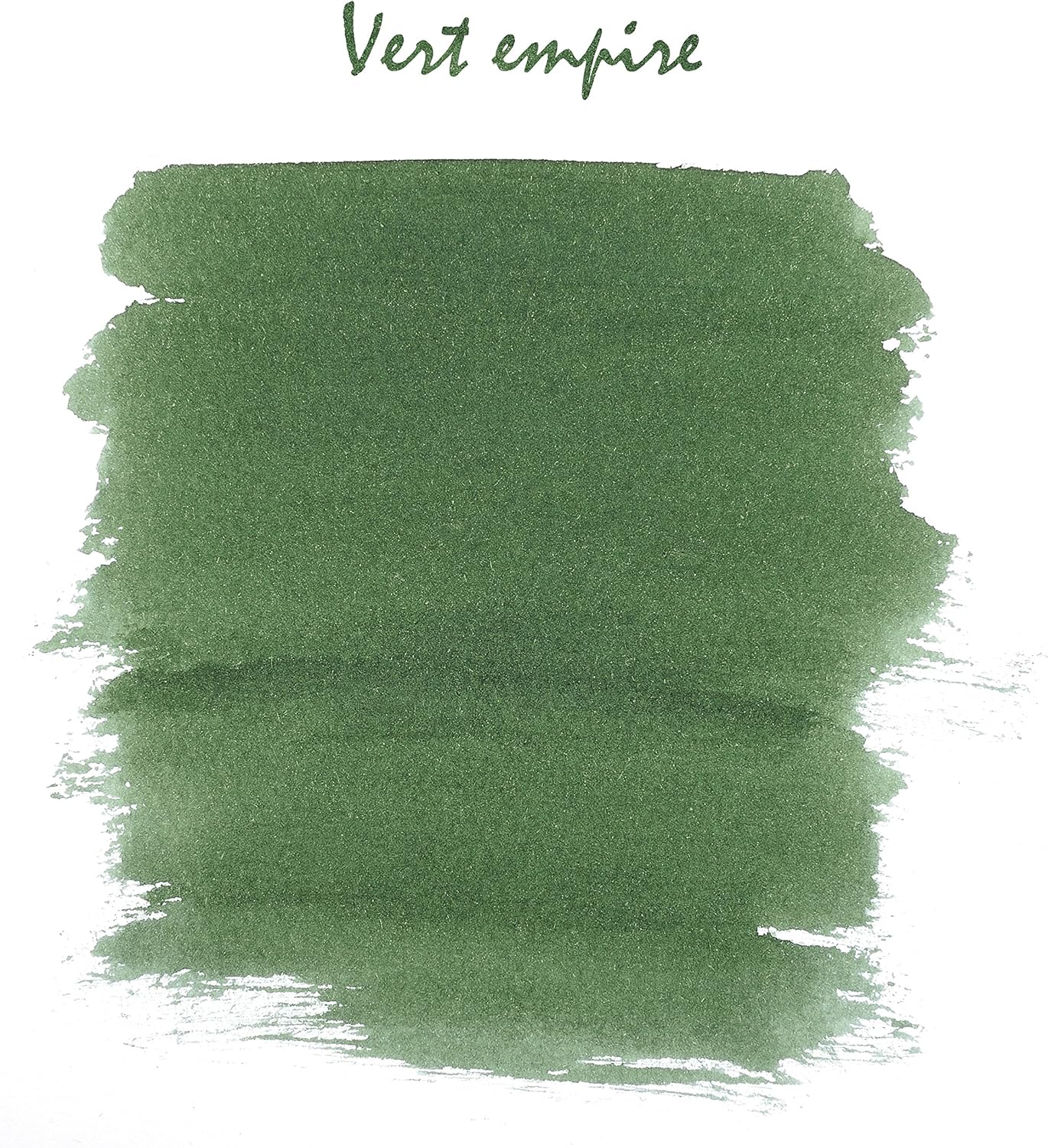 Bottle of Jacques Herbin Vert Empire writing ink on a white background