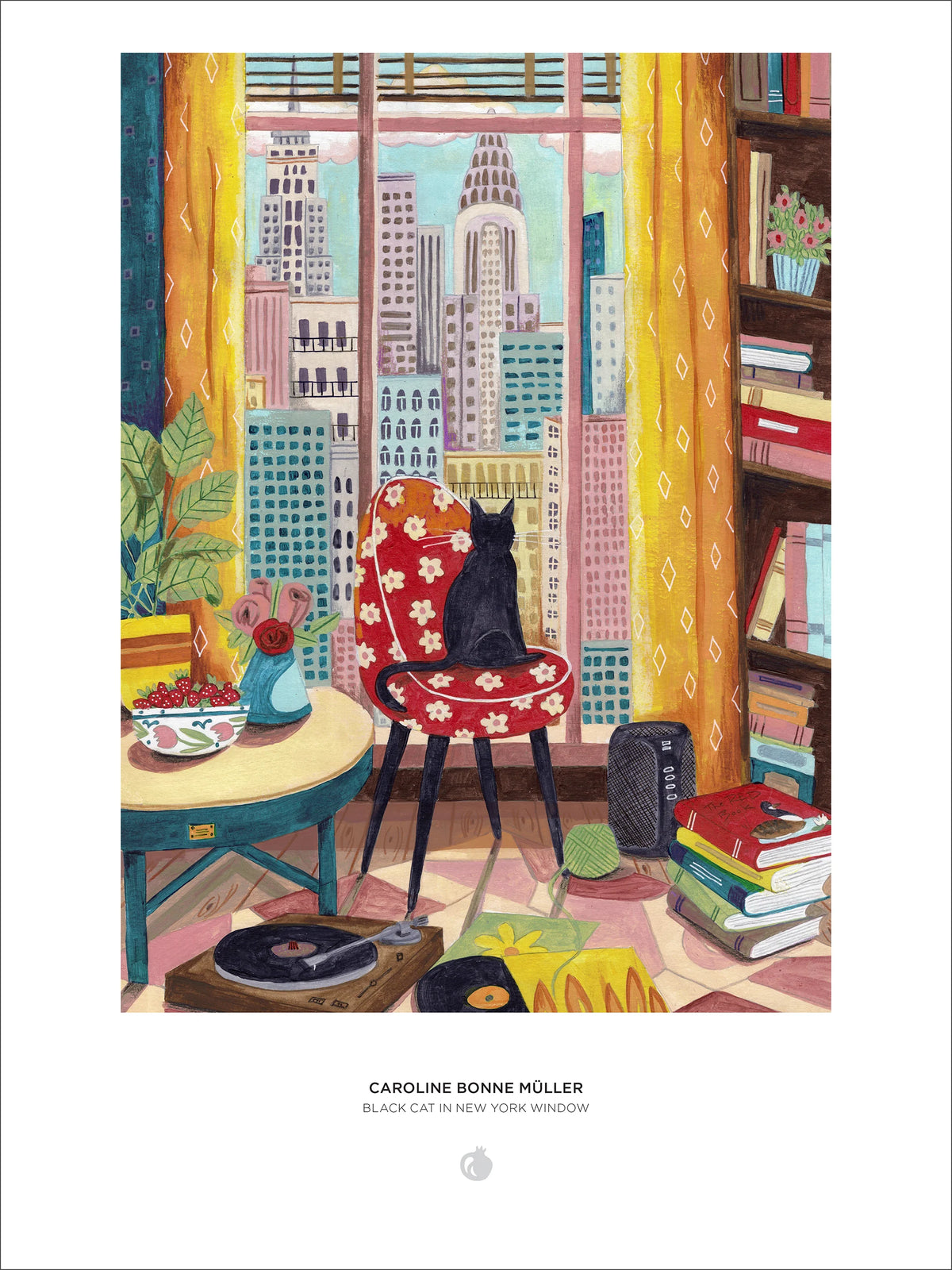 Pomegranate Caroline Bonne Müller "Black Cat in New York Window" 1000-Piece Jigsaw Puzzle