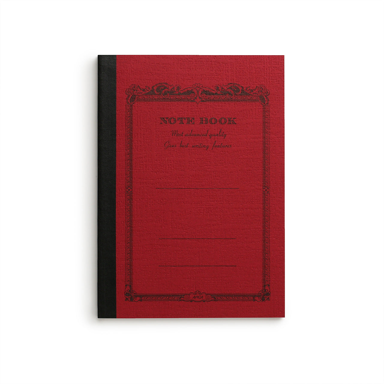 A6 lined notebook from Apica with red cover and lined pages