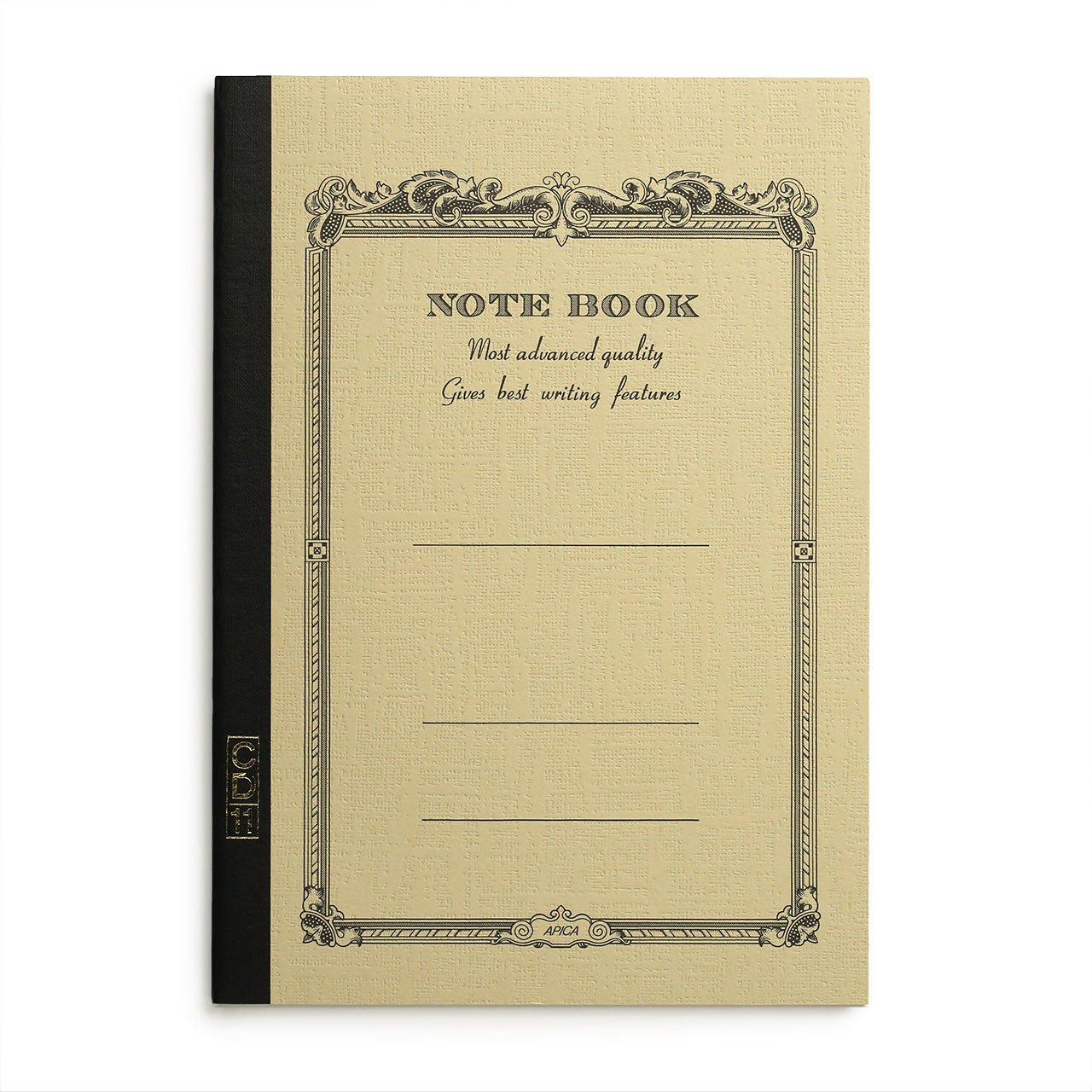 Apica smooth papered, lined notebook with  navy cover and black spine