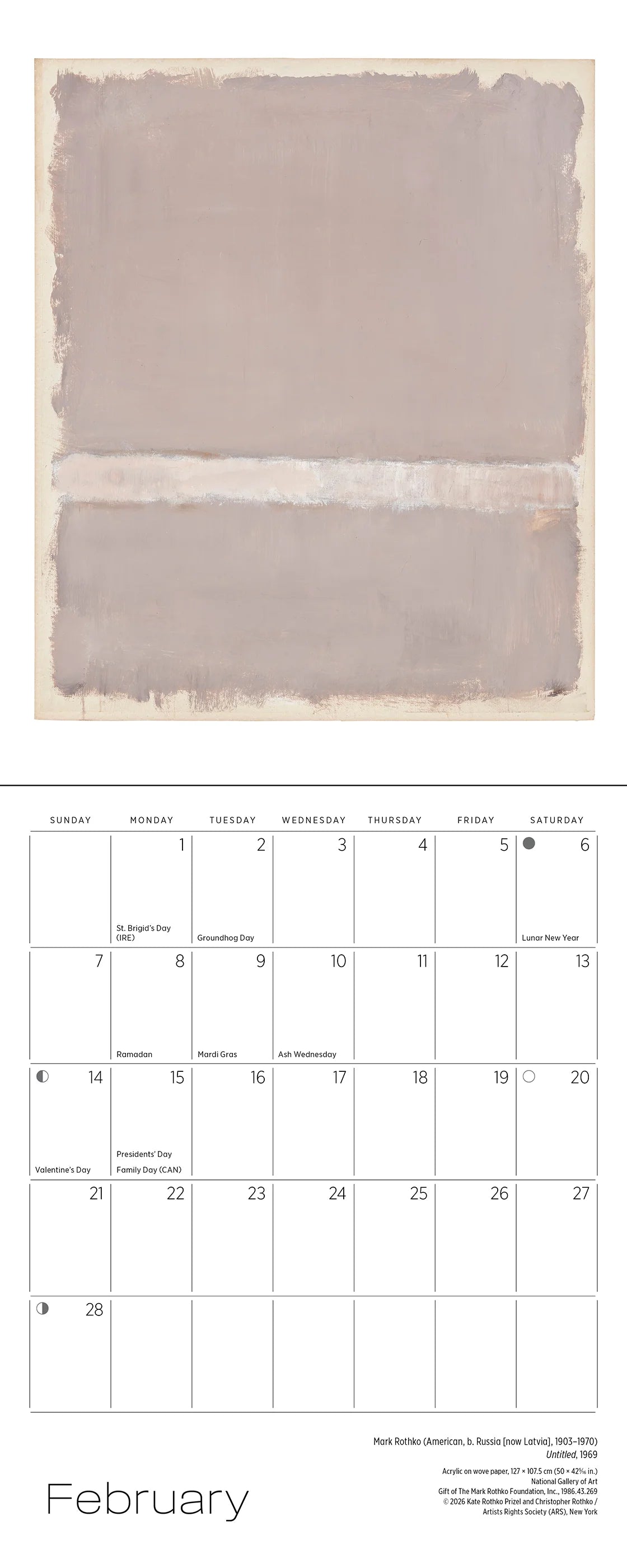 Rothko 2027 Mini Wall Calendar