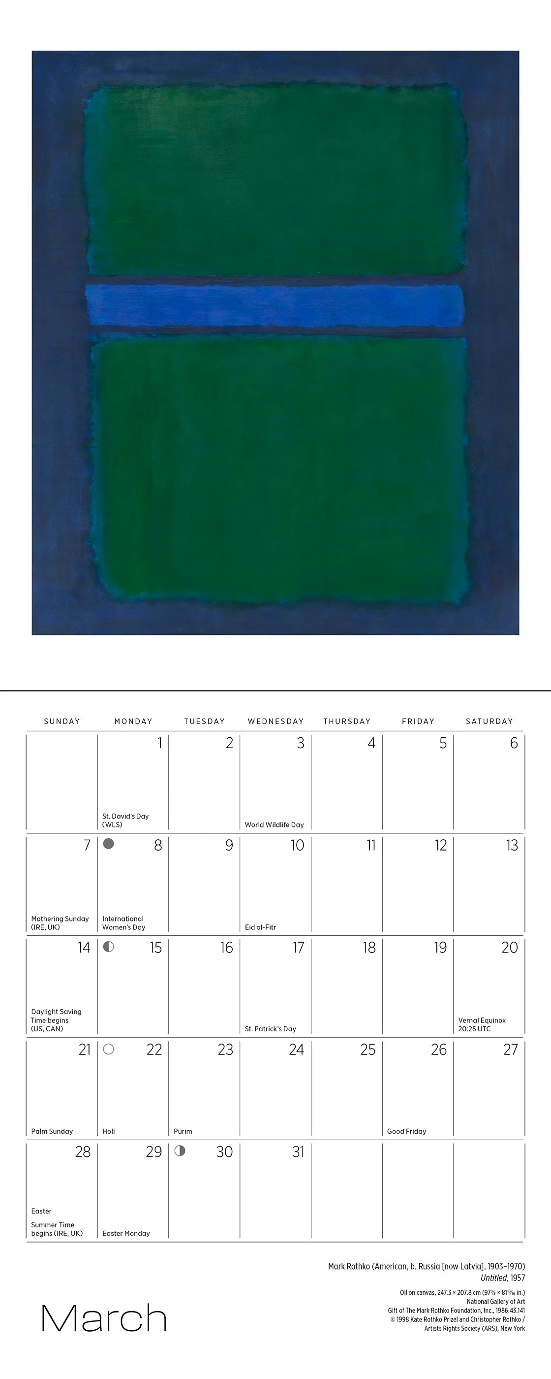 Rothko 2027 Mini Wall Calendar