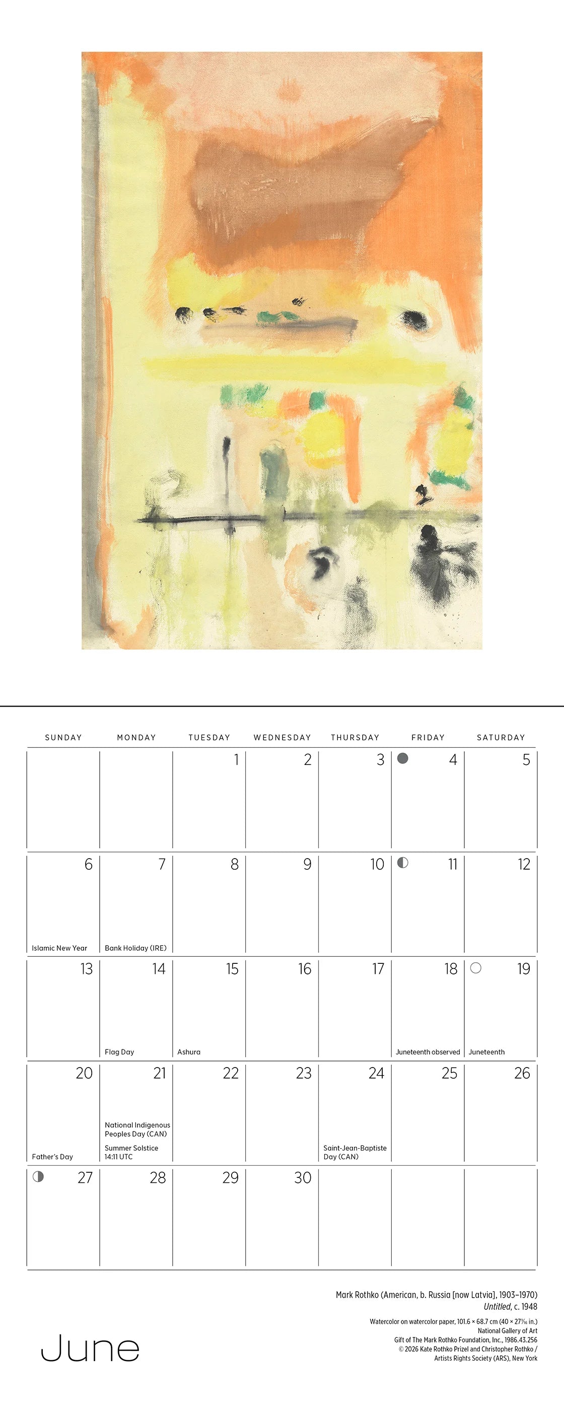 Rothko 2027 Mini Wall Calendar