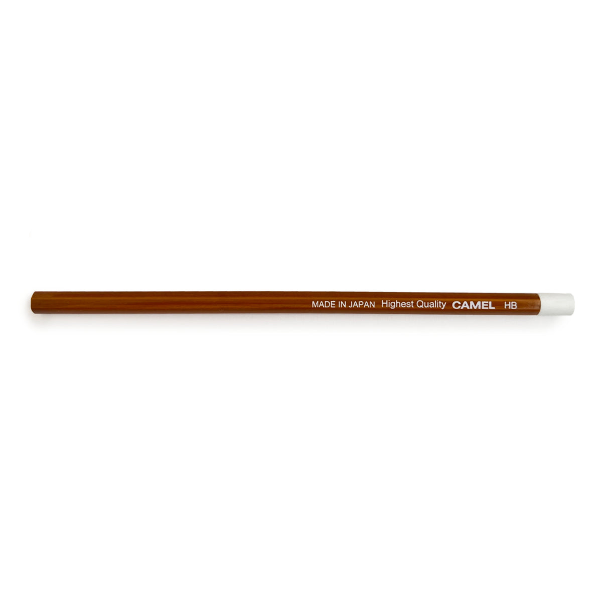 Dark Camel pencil with white eraser, unsharpened