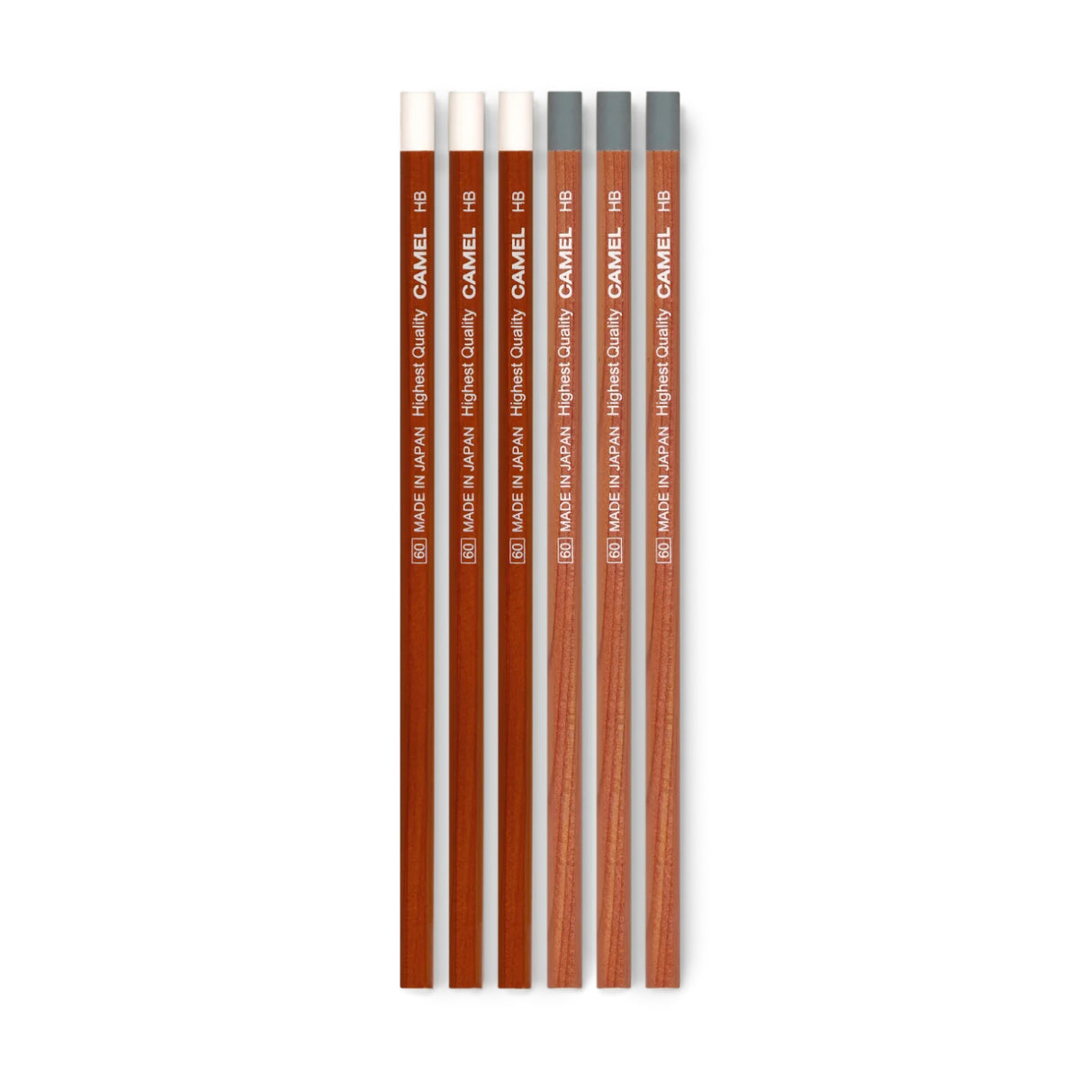 Set of Camel brand pencils on a white background