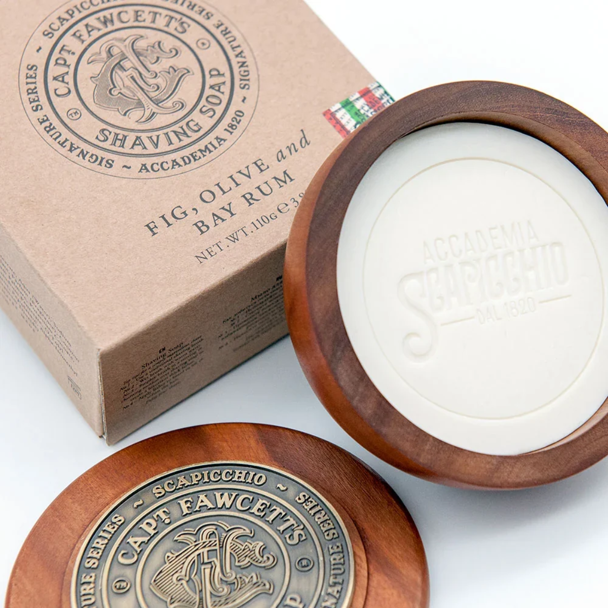 Captain Fawcett Scapicchio Shaving Soap in Wooden Bowl 110g