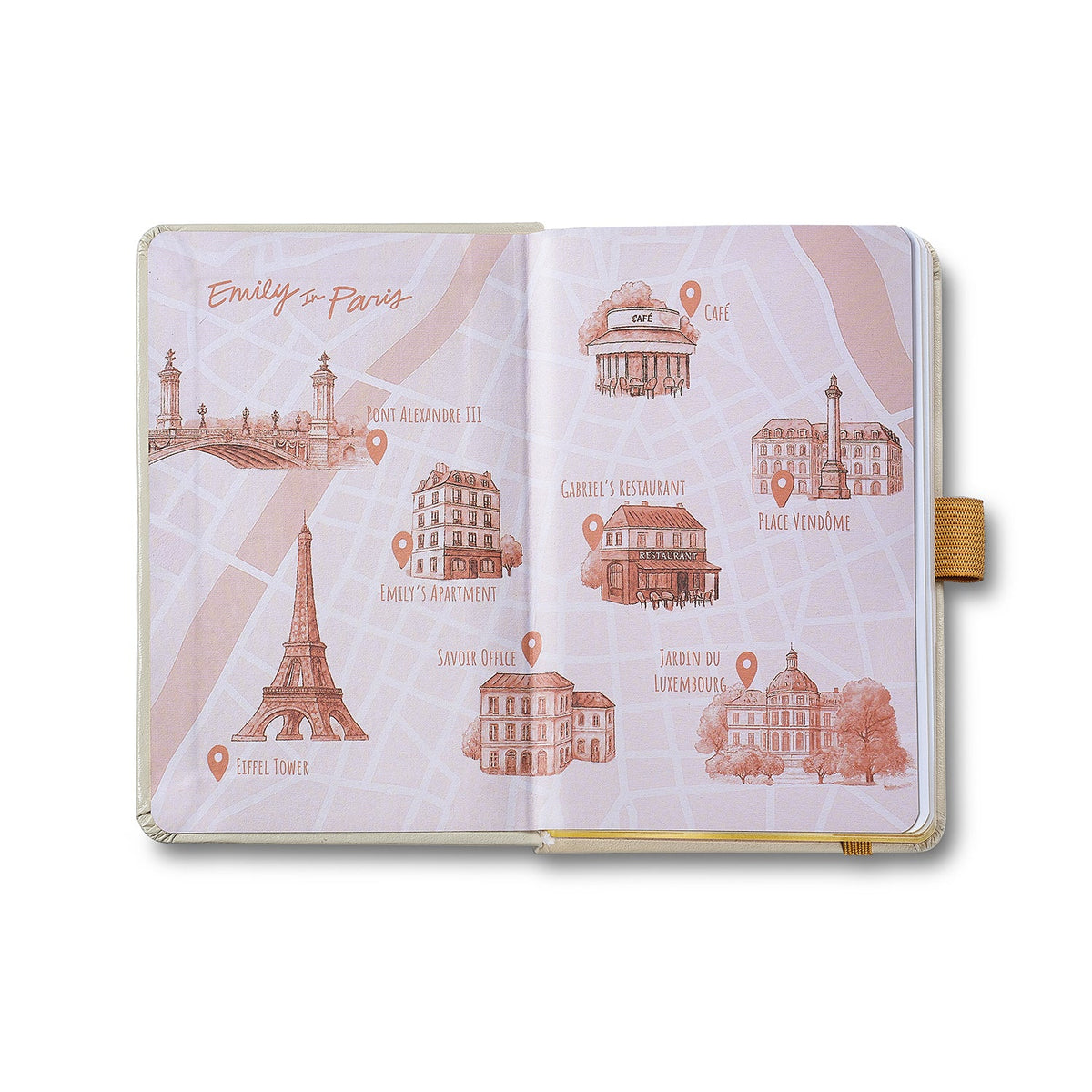 Sheaffer 100 Emily in Paris Gift Set Champagne Gold Ballpoint Pen and Hardbound Notebook