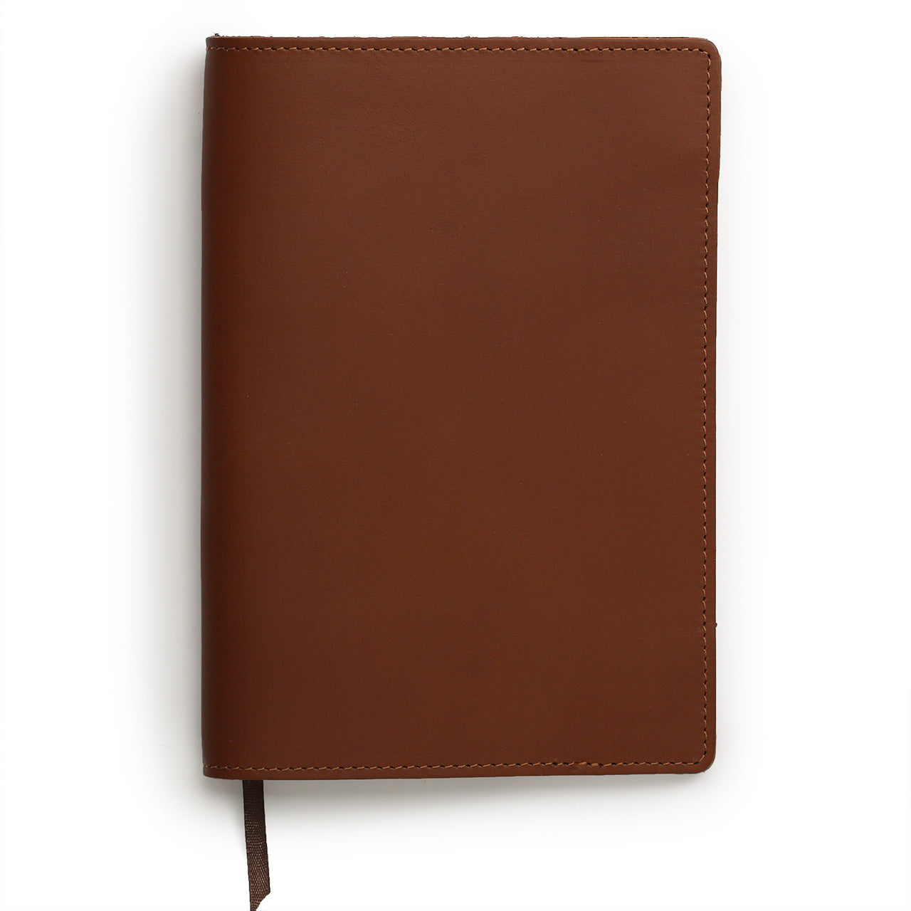 Hello Sunday Leather Jacket for notebooks in tan with bookmark ribbon