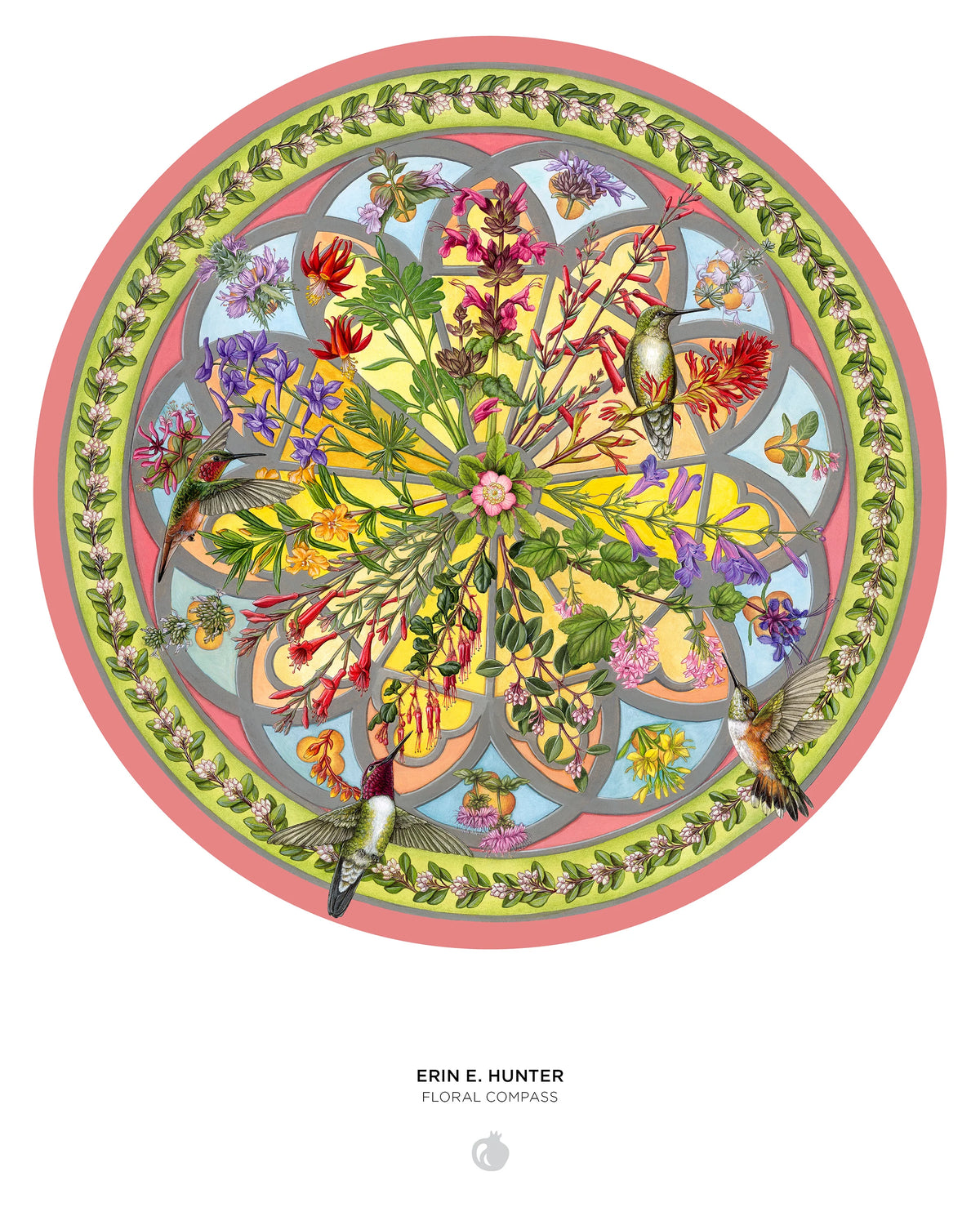 Pomegranate Erin E. Hunter's "Floral Compass" 500-Piece Puzzle