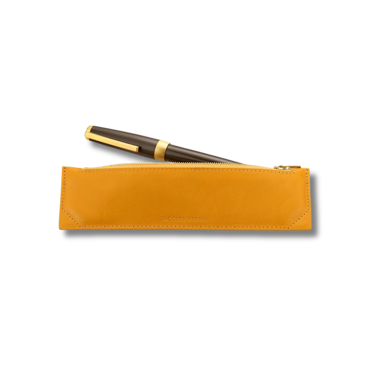 Jacques Herbin Prestige Leather Pencil Case Amber