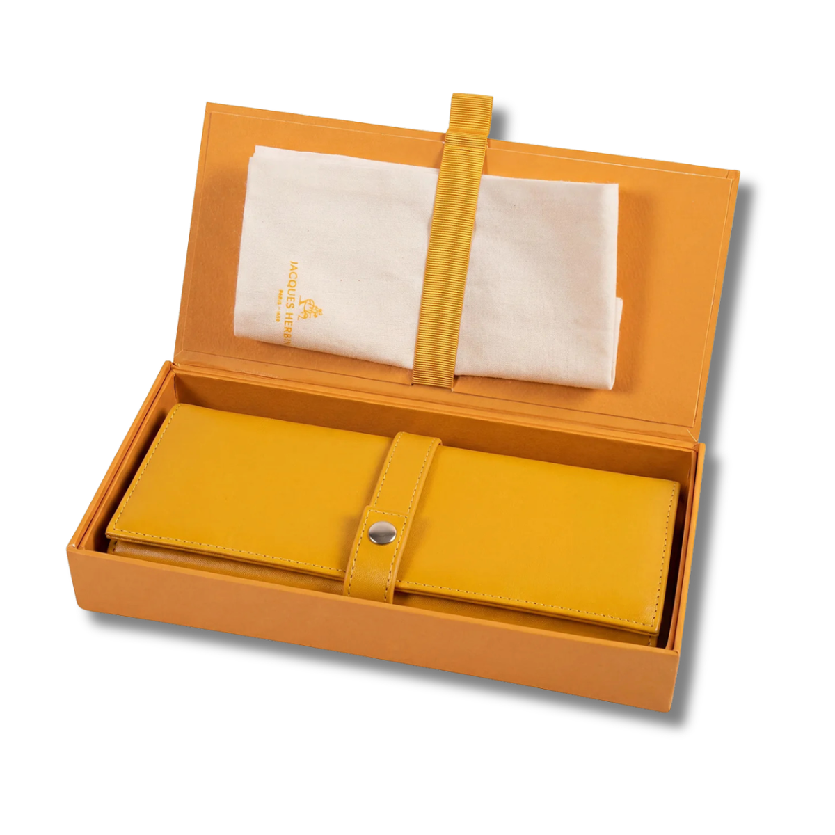 Jacques Herbin Prestige Leather Wrapping Pen Case Amber