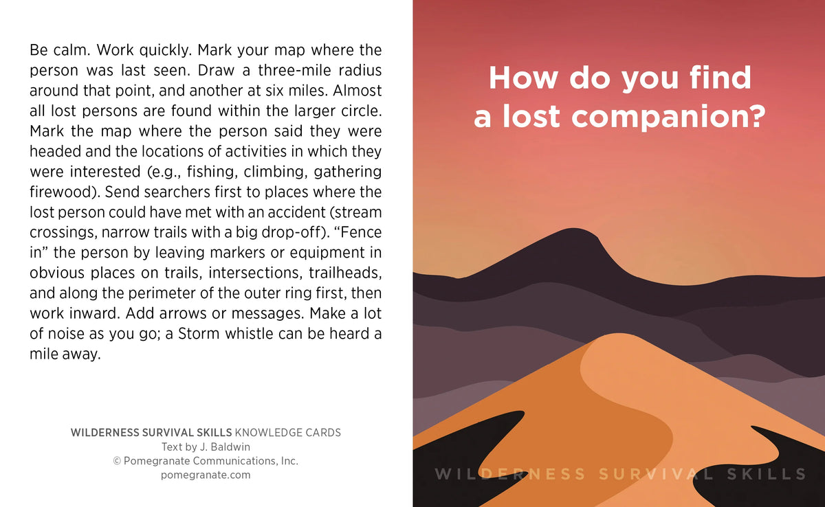 Pomegranate Wilderness Survival Skills Knowledge Cards