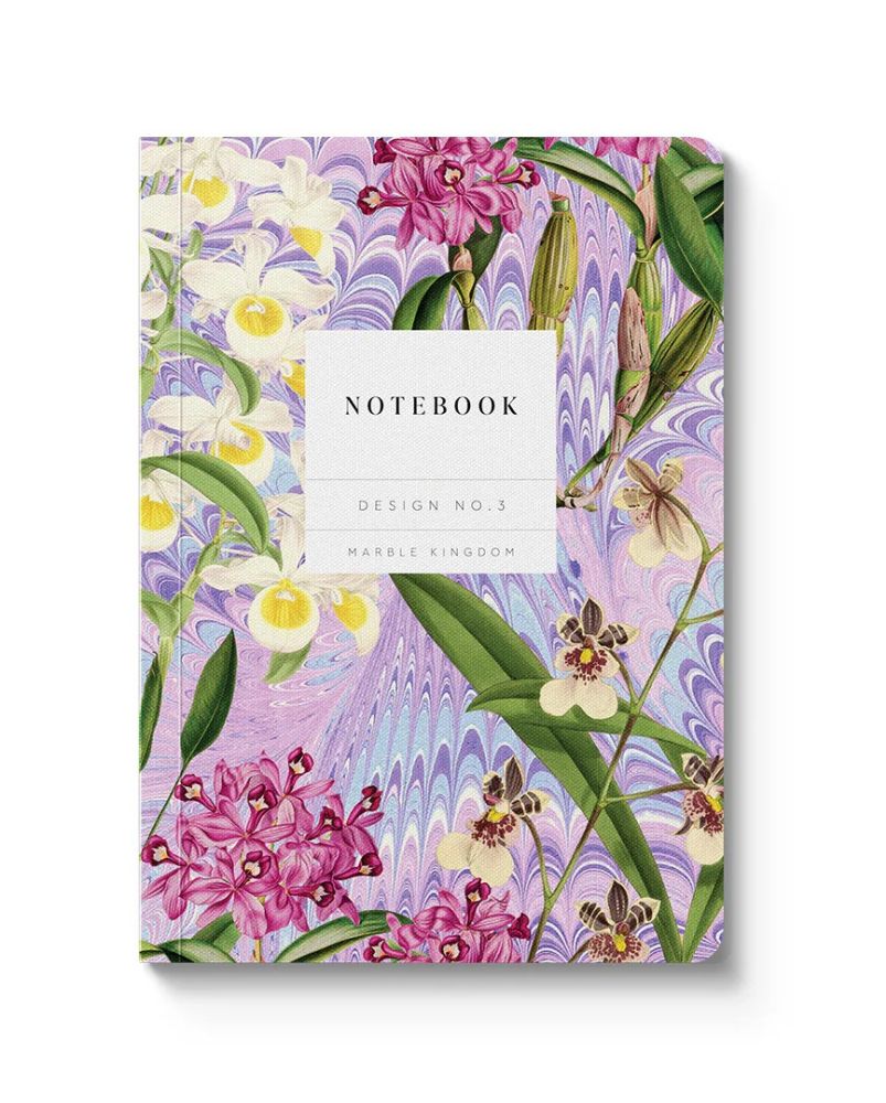 Ohh Deer A6 Premium Paperback Notebook - Marble Orchids