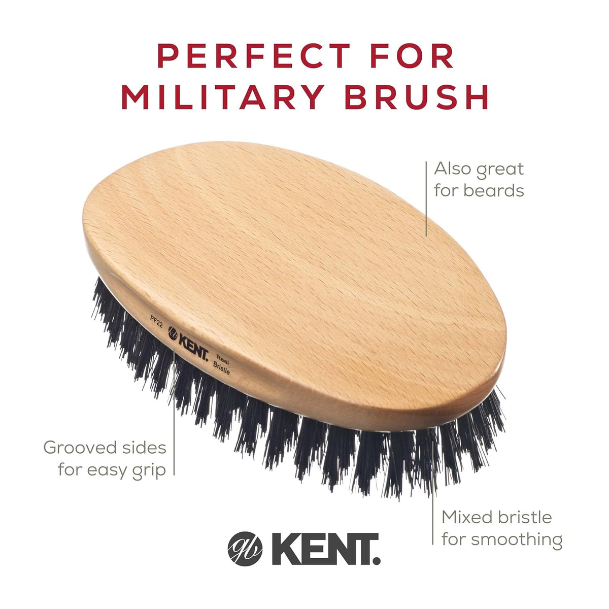 Kent Grooming Bristle Nylon Mix Military Style Brush