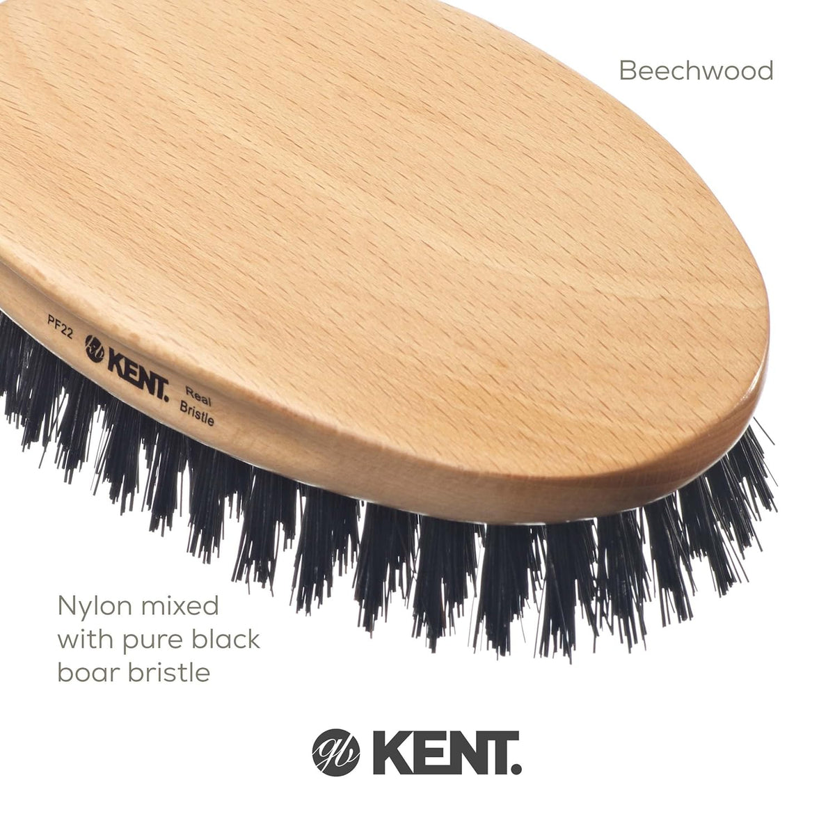 Kent Grooming Bristle Nylon Mix Military Style Brush