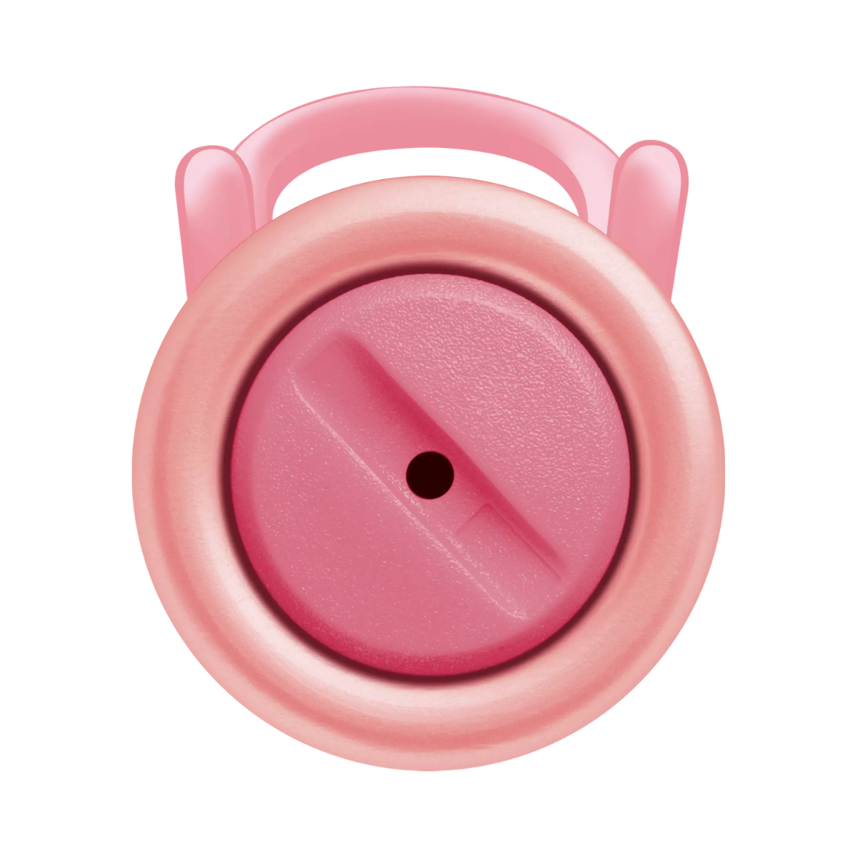 Pink pen top with a handle on a white background