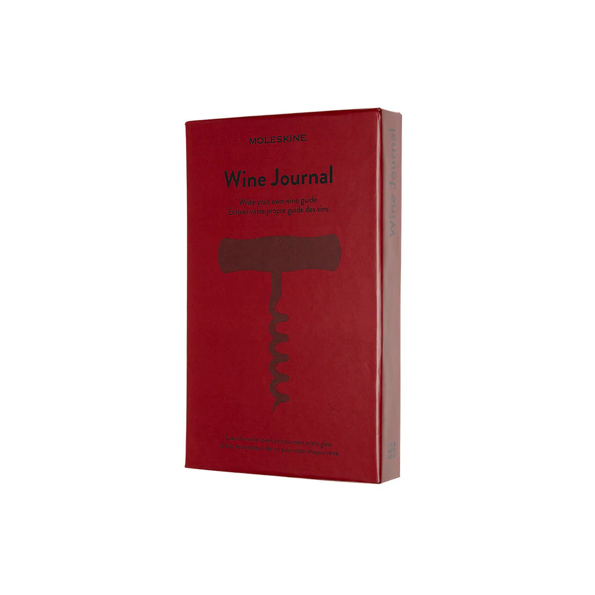 Moleskine Wine Journal has a deep red slipcase with a large corkscrew silhouette on the front