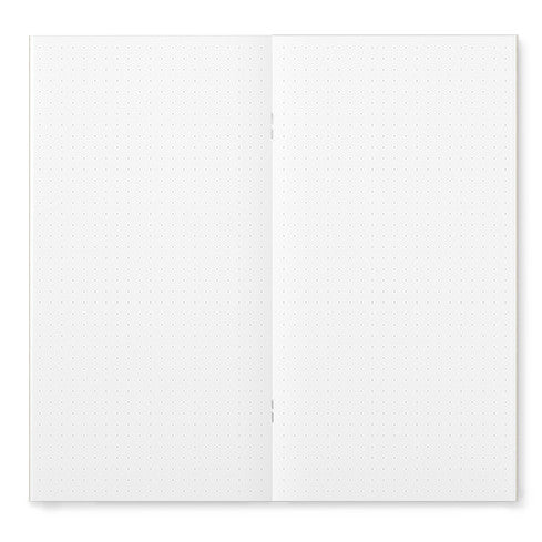 Regular sized Traveler's Notebook Dot Grid refill with warm-grey cover 