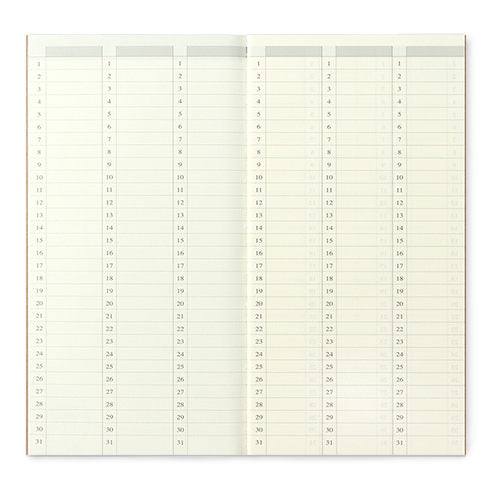 Vertical index of the week-to-a page regular-sized diary