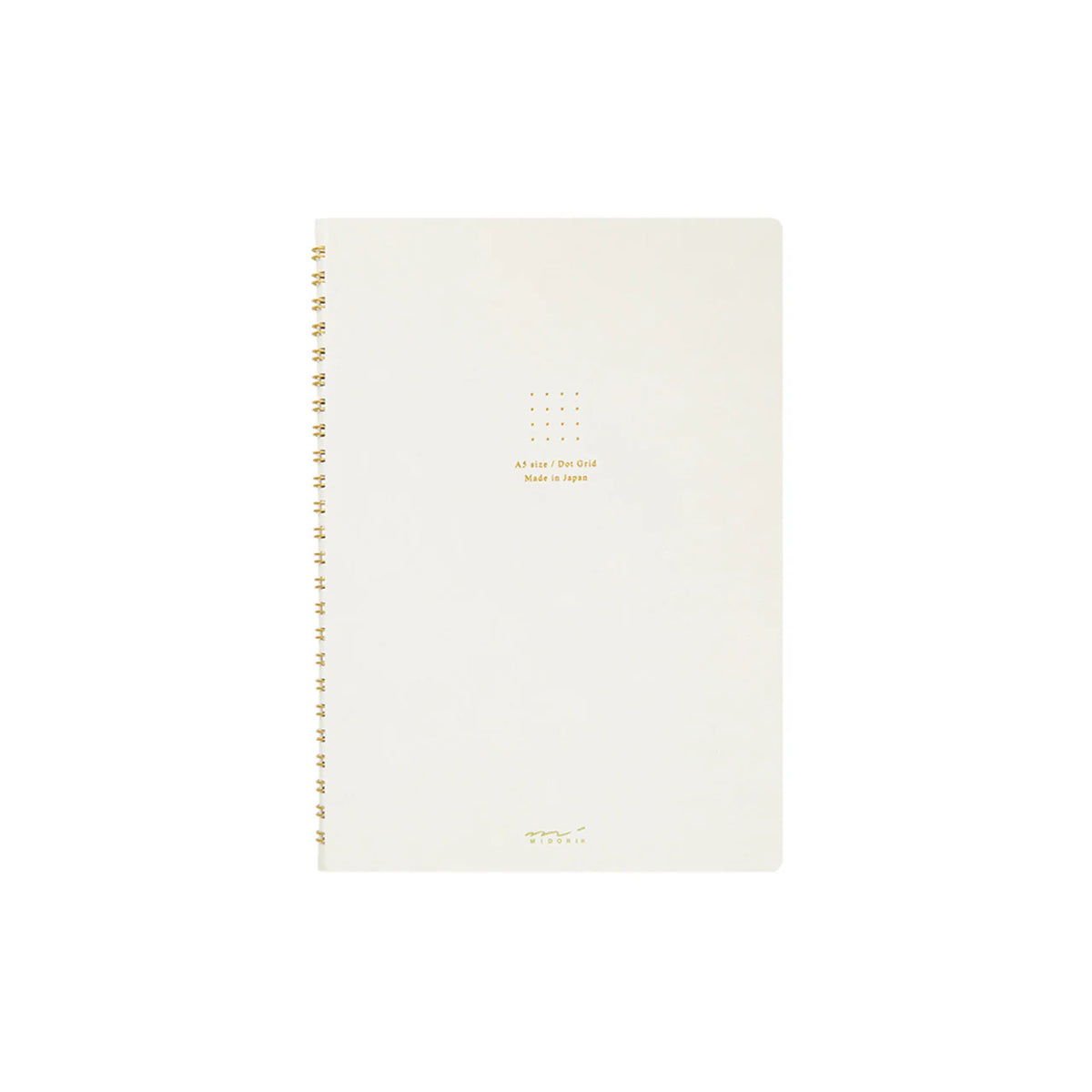 Midori A5 Dot Ruled Colour Ring Note Book - White