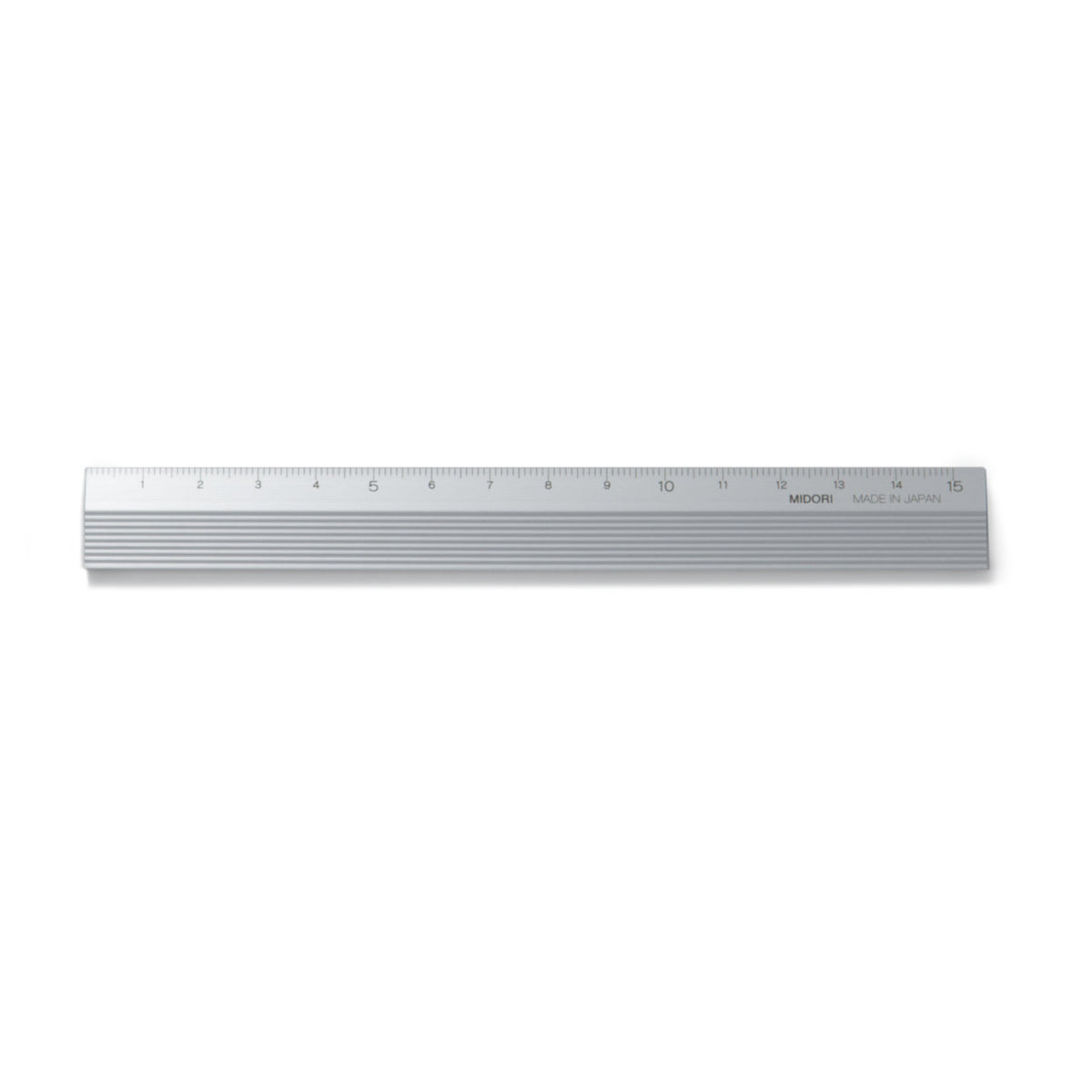 15cm aluminium ruler with horizontal rules on one side for grip