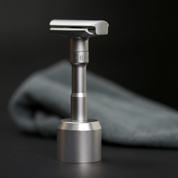 The Stray Whisker Adjustable Safety Razor with Stand