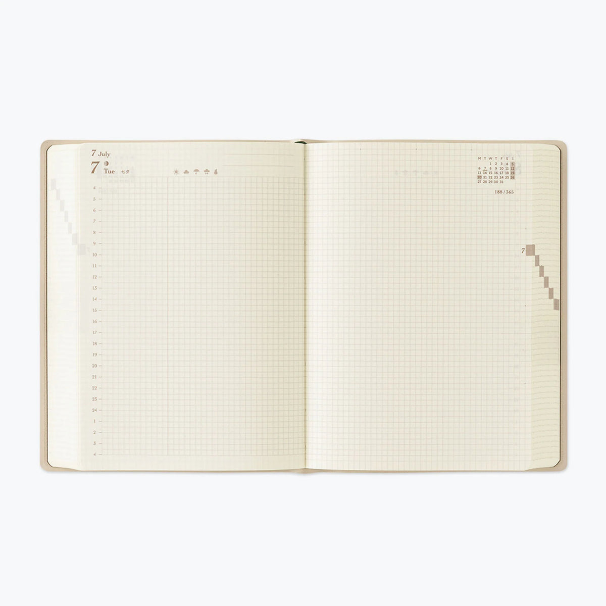 Midori A6 Hibino 2026 Diary - Grey