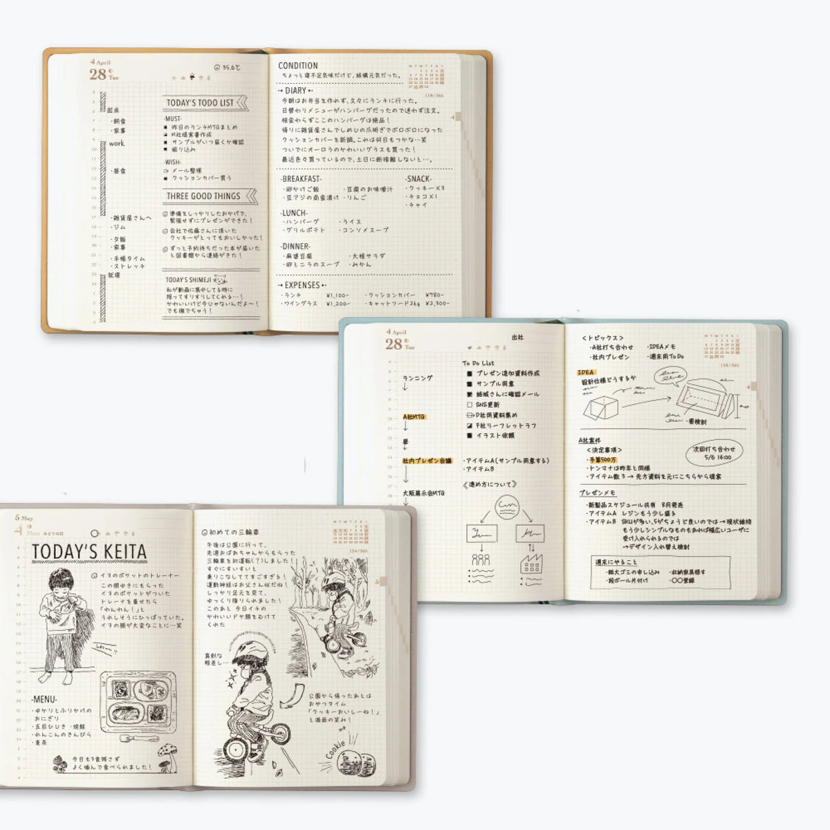 Midori A6 Hibino 2026 Diary - Camel