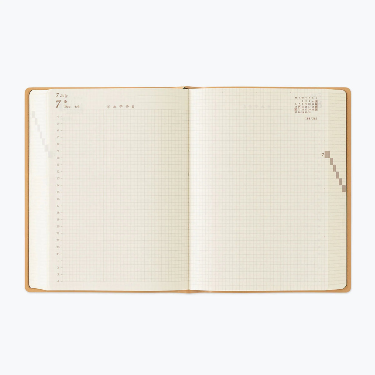 Midori A6 Hibino 2026 Diary - Camel