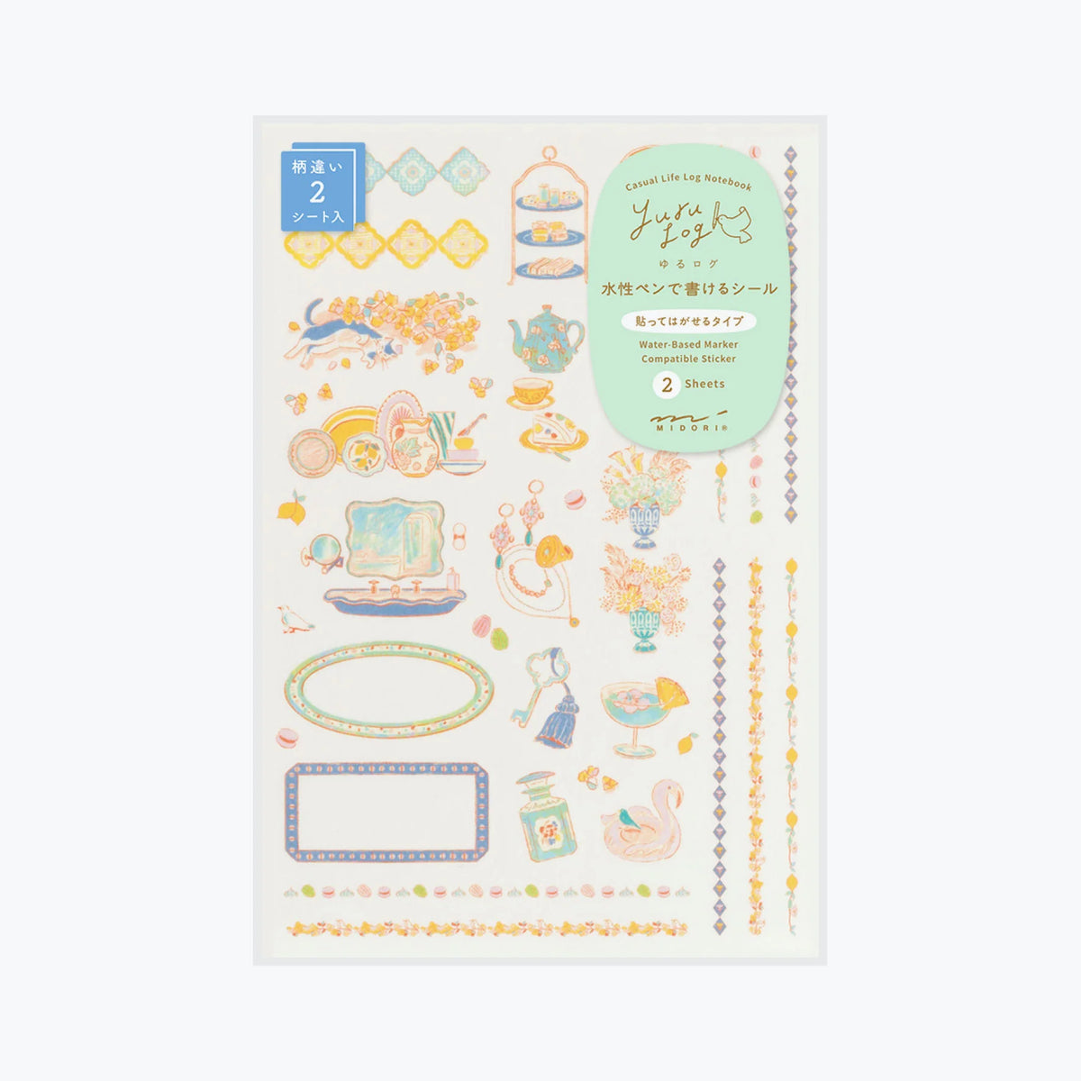 Midori Yuru Log Planner Sticker Sheets - 2 Sheets