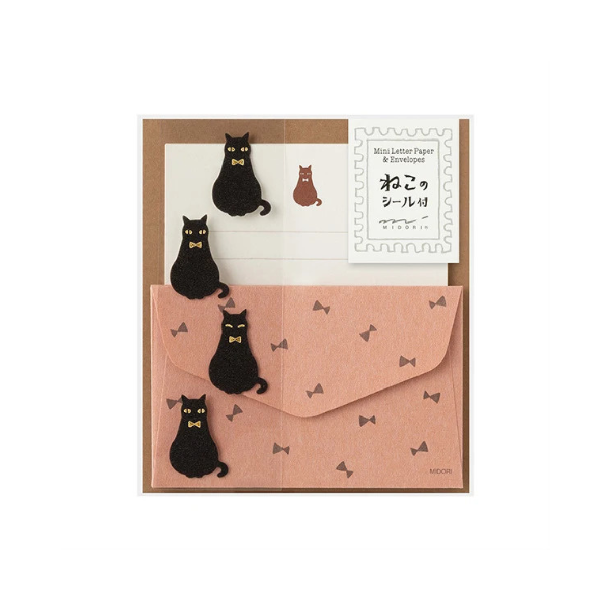 Midori Animal Sticker Mini Letter Set - Cat