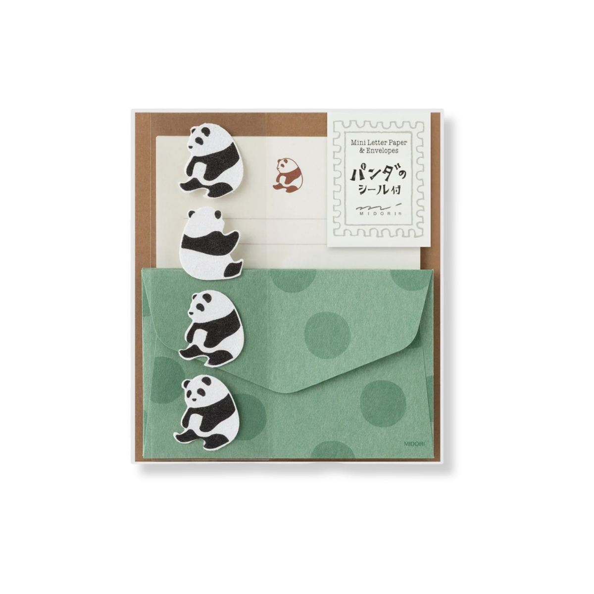 Midori Animal Sticker Mini Letter Set - Panda