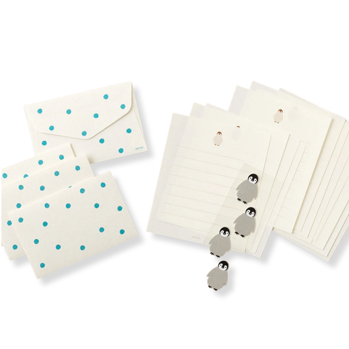Midori Animal Sticker Mini Letter Set - Penguin